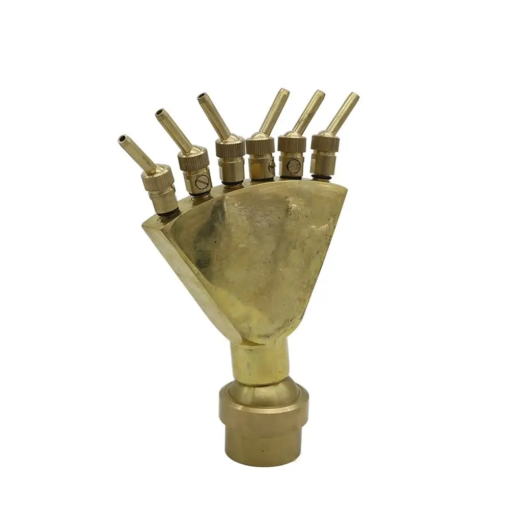 1.5 inch Brass Adjustable 1.5" Phoenix Tail Shaped Fountains Spray Head Scattering Nozzles With Valve Garden Landscape Pond Sprinklers - Цвет: 1.5 inch