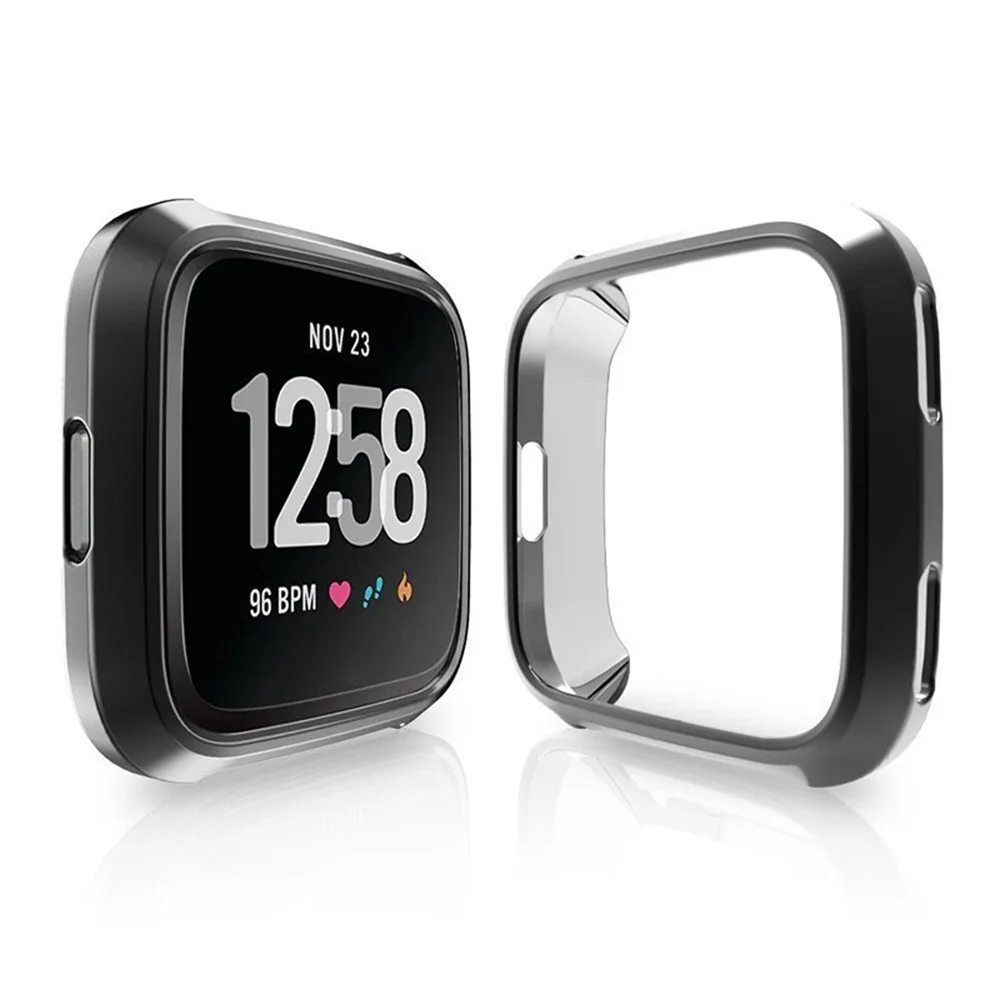 AKBNSTED мягкие чехлы из термополиуретана Чехлы для Fitbit Versa полный экран Силиконовые серьги Чехол для Fitbit Versa Lite Smartwatch чехол