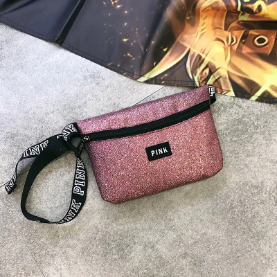 Водонепроницаемый любовь PinkWaist пакет унисекс талии сумка поясная письмо обновления деньги ремень блесток Crossbody Груди путешествия мешок мобильного телефона - Цвет: 4