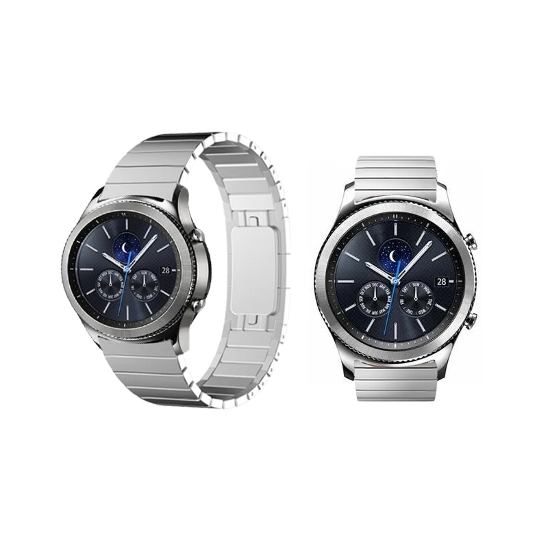 Для samsung galaxy watch gear S3 Металлический Стальной ремешок 22 мм Ремешки для наручных часов huawei Watch 2 Pro ремешок для часов Huami Amazfit - Цвет ремешка: Silver