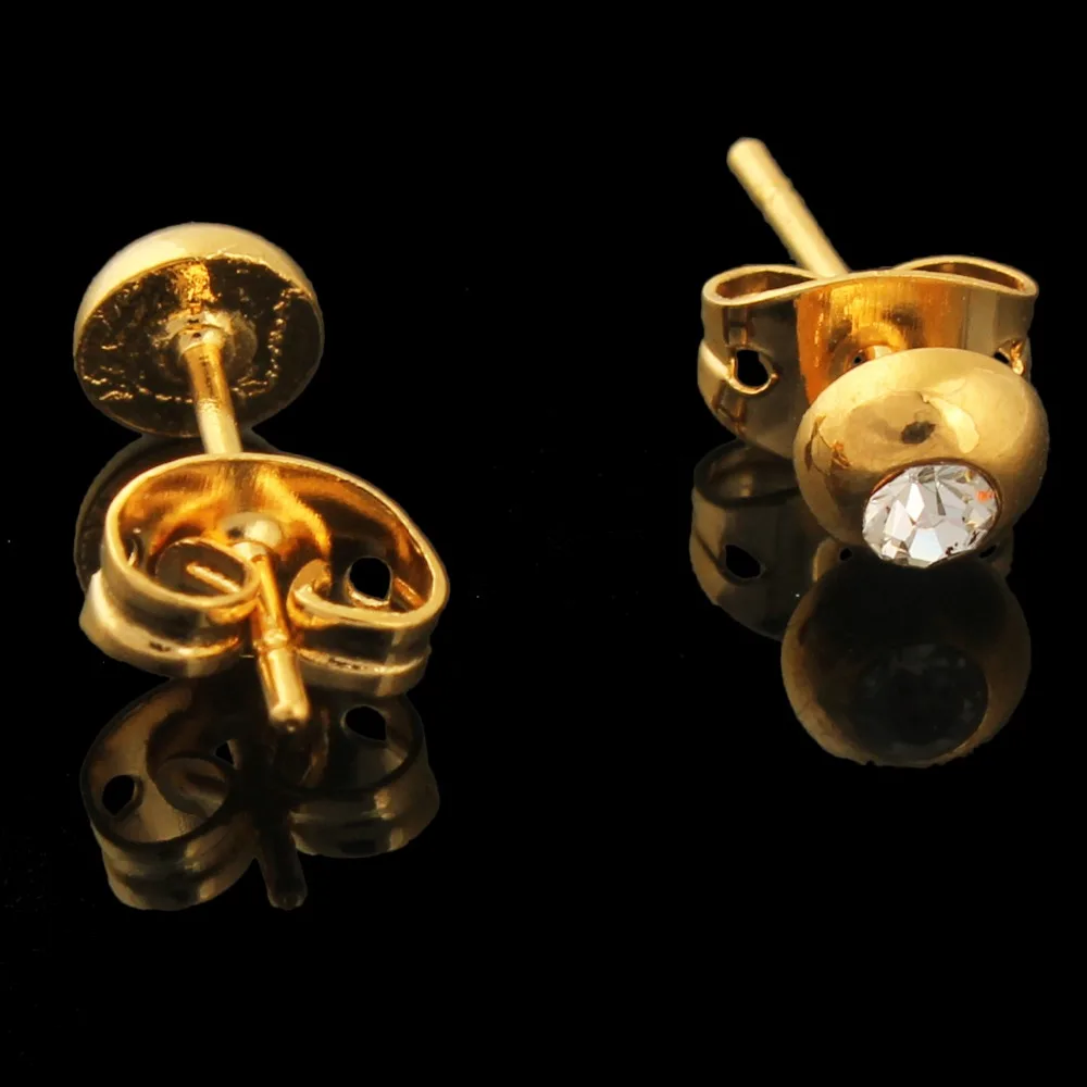 Женские серьги гвоздики 5 ММ золотого цвета с жемчугом и кристаллами подарок в