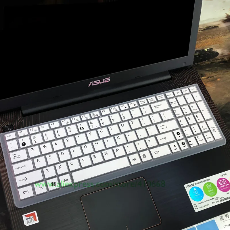 Силиконовый чехол для клавиатуры ноутбука Asus X550J X550V X580 C520U N550 N551JM/JW FX50J K A550J A55V ZX50 15