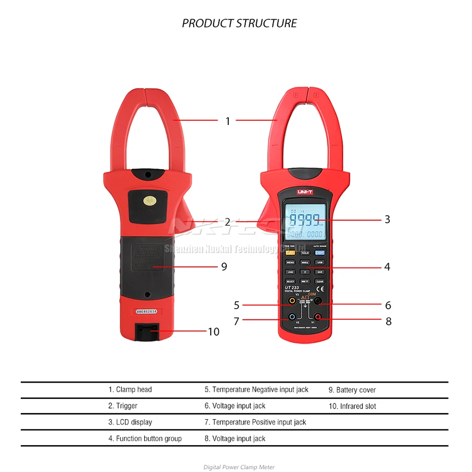 UNI-T цифровой Мощность клещи UT233 UT231 3 чередования фаз Тесты 1000A истинных среднеквадратичных значений положительный Реверс фазы дефицит usb-кабель для переноса данных