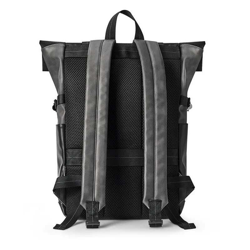 Мужской рюкзак UIYI Черный винтажный школьный из ПВХ с защитой от кражи для