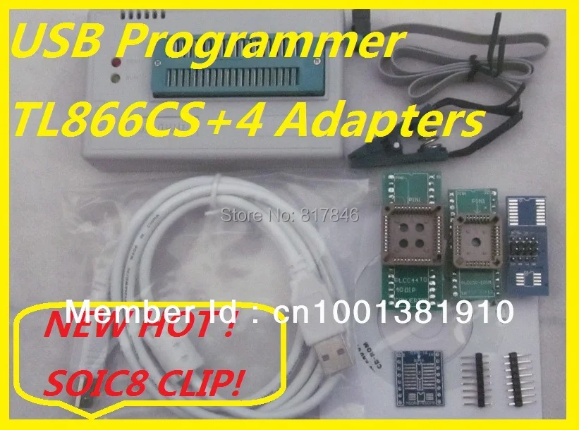 Бесплатная доставка XGECU SOIC8 IC Clip V10.35 TL866II Plus TL866A nand flash EEPROM PIC AVR BIOS USB Универсальный