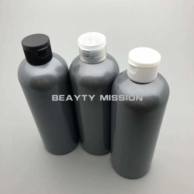 Beauty Mission 20 шт 300 мл серая бутылка с Откидывающейся Крышкой контейнер для упаковки