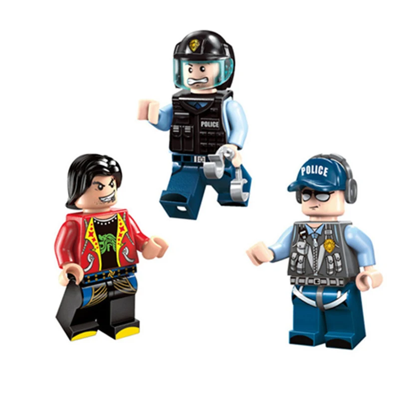 405 шт. детские строительные блоки игрушка Совместимость с legoingly city Police series Drag racing