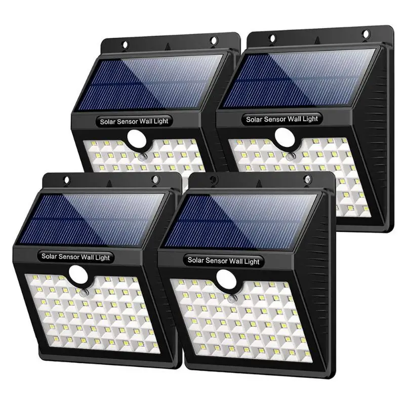 4pcs 46 LED 46/60 светодиодов на открытом воздухе Водонепроницаемый солнечный светильник двор движения PIR Сенсор безопасности лампа Водонепроницаемый энергосберегающий напольный уличный Двор Путь - Испускаемый цвет: 4pcs 46 LED