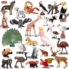 Фигурки героев Oenux, реалистичные дикие животные, животные, зоопарк, тигр, лошадь, попугай, птица, твердые ПВХ модели, фигурки, милая игрушка для детей, подарок