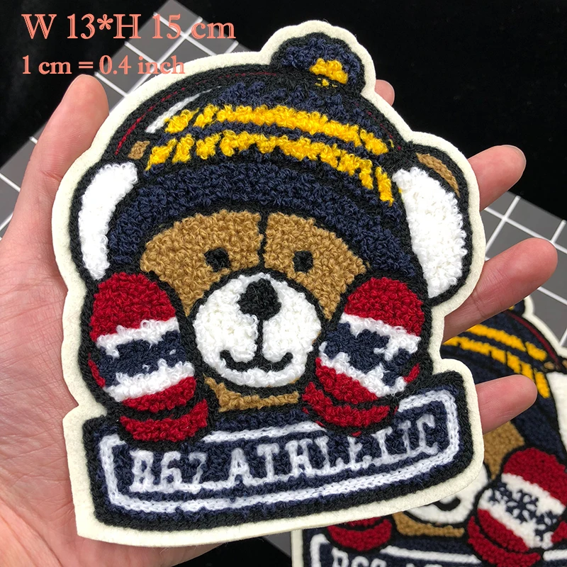 small bear patches JOD шерсть медведь Большие Патчи для одежды вышивка декоративная заплатка Аппликация Швейные Аппликации для одежды наклейки значки - Цвет: small bear patches