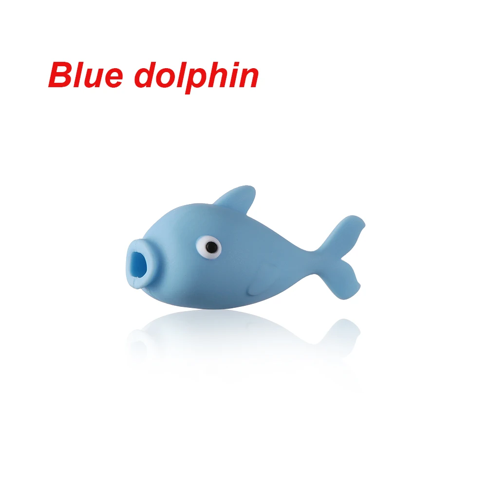 Blue dolphin Кабель bite Cute Fish Cable протектор для iphone usb cable organizer chompers зарядное устройство провод держатель для iphone кабель - Цвет: Blue dolphin