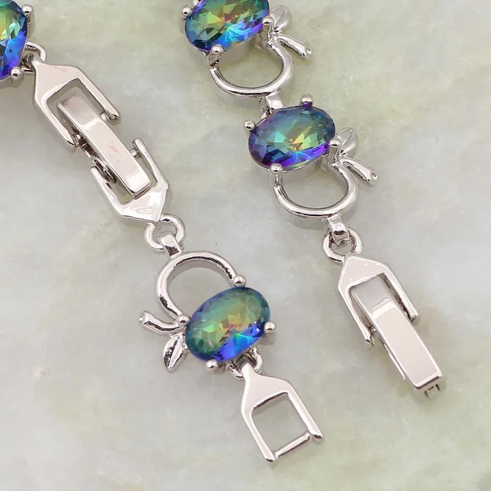 Эксклюзивные модные браслеты для женщин Apple Blue Rainbow мистик кубический цирконий