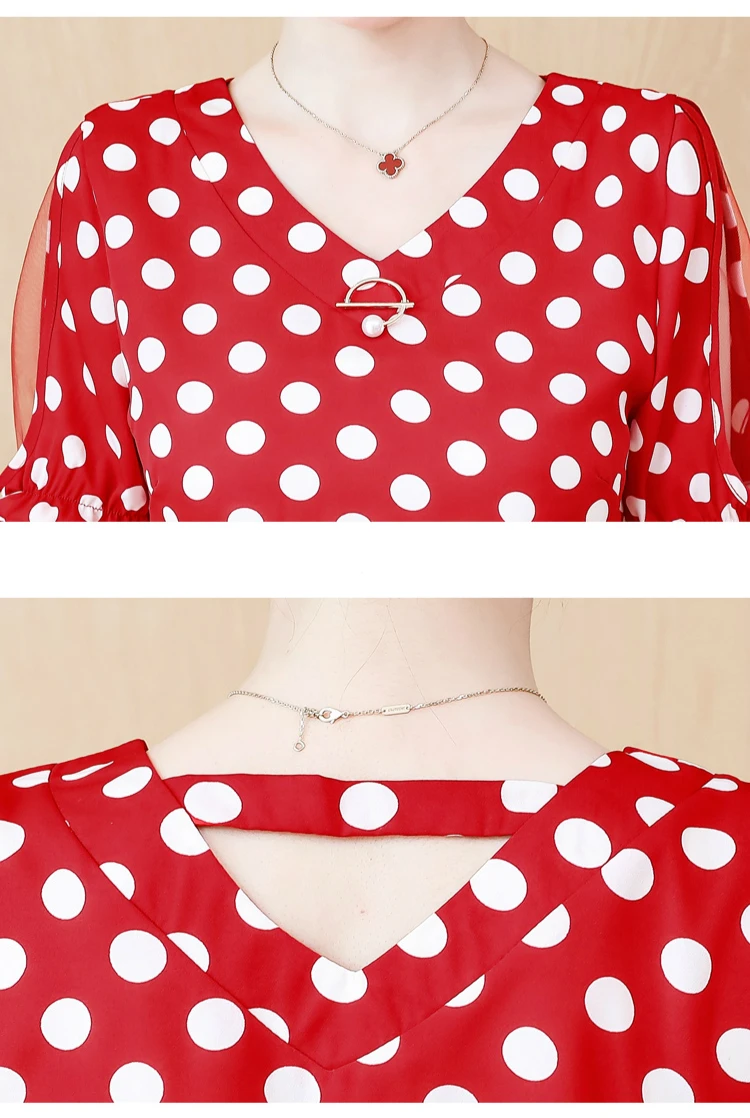 Blusas Mujer De Moda 2021 летние женские блузки в горошек шифоновая блузка топы с короткими