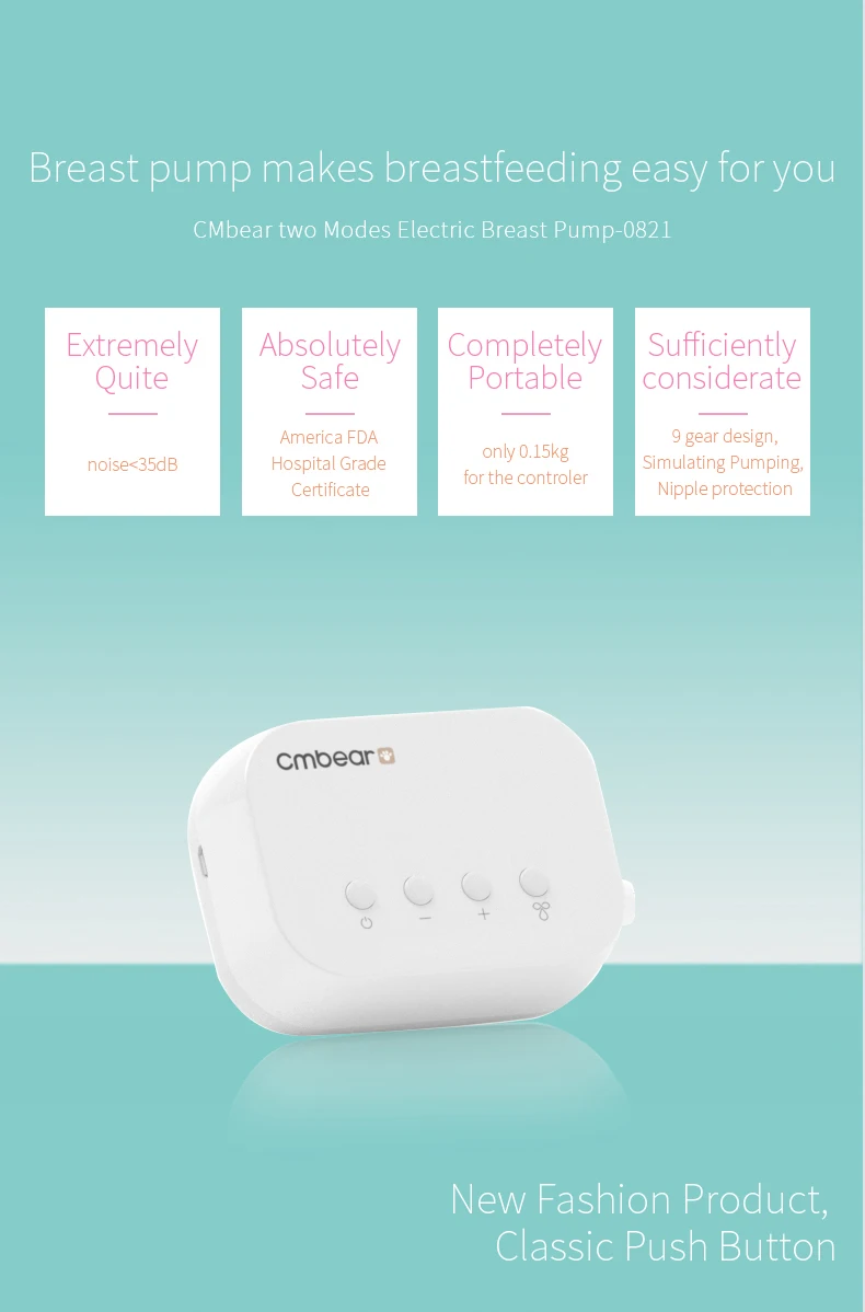 Cmbear Электрический молокоотсос USB BPA бесплатно с молочной бутылкой детское Грудное вскармливание 180 мл Грудное вскармливание молокоотсос для малышей