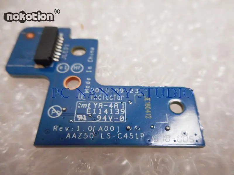 NOKOTION подлинный для Dell Latitude E7270 7270 светодиодная плата индикатора LS-C451P 1H92N 01H92N |