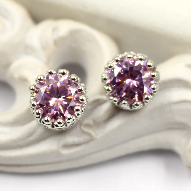 The Korean version of women's Earring S925 Sterling Silver Vintage crown Zircon Earrings hypoallergenic jewelry | Украшения и
