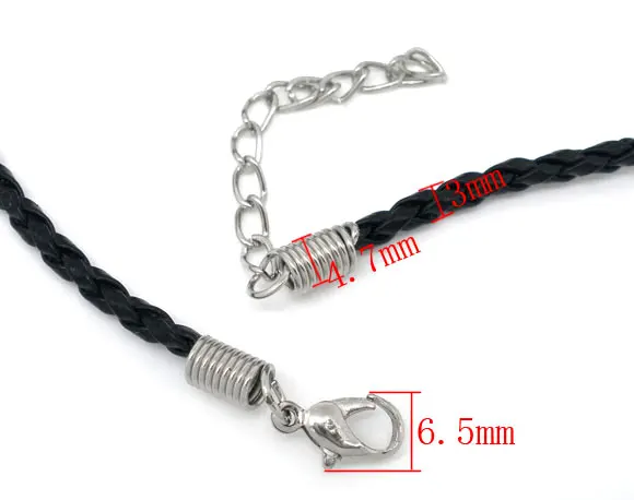 2 шт. черные кожаные ожерелья плетеные нити 17 дюймов новинка|necklace display|necklace formstring