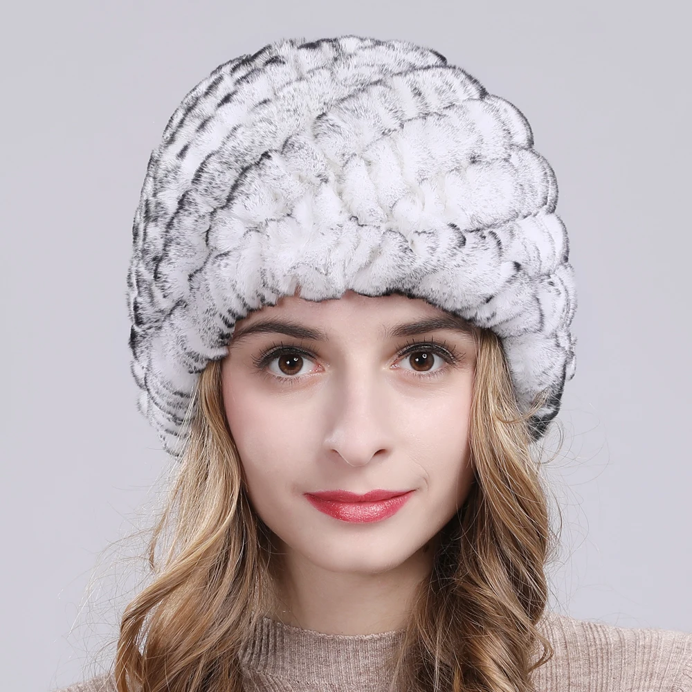 2020 России Новые зимние женские ботинки из натурального меха шапка теплая вязаная