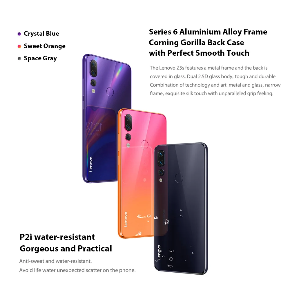 Мобильный телефон lenovo Z5s с глобальной прошивкой, 6 ГБ, 64 ГБ/128 ГБ, с функцией распознавания лица, восьмиядерным процессором Snapdragon 710, 6,3 дюйма, Android P, тройная задняя камера, смартфон