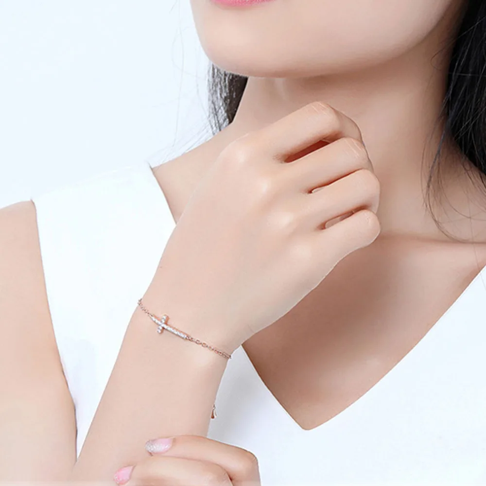 UMODE новые классические браслеты с кристаллами CZ для женщин Новые Белые и розовые