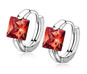 100% Стерлинговое Серебро 925 пробы Кристальные серьги клипсы для ушей серебряные 2