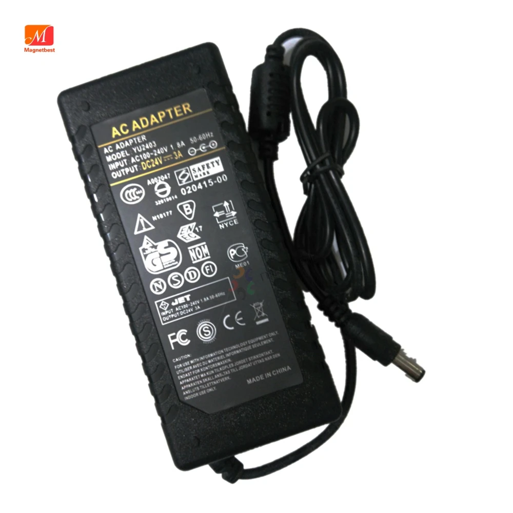 AC 100 240V к DC 24V 3A адаптер зарядное устройство для 5050 3528 LED свет CCTV 24V3A 72W переключатель