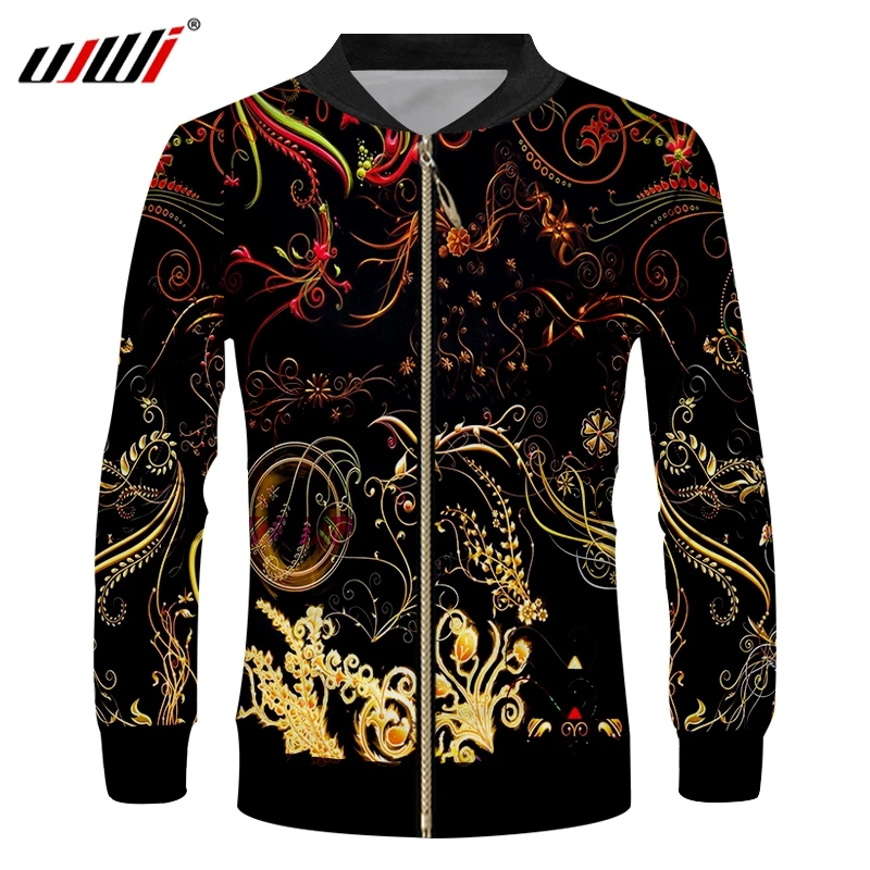 Мужская куртка с цветами и листьями UJWI повседневная большого размера 5XL 3d-принтом
