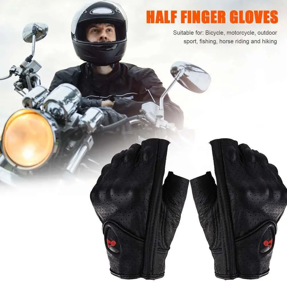 

Motorcycle Gloves Half Finger Gloves Unisex Mitt Fingerless Glove For Men Women Scooter Moto Mitten Electric Bike Racing Cycling
