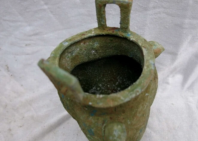 Китайский Старый Бронзовый резной четырехптичий ручной кальдрон красивый