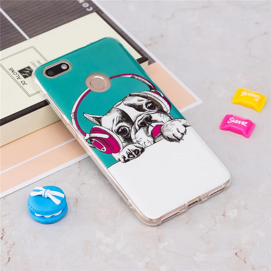 Для ETUI Huawei P9 lite Мини силиконовая световой аниме Единорог тонкий ТПУ Цветок задняя