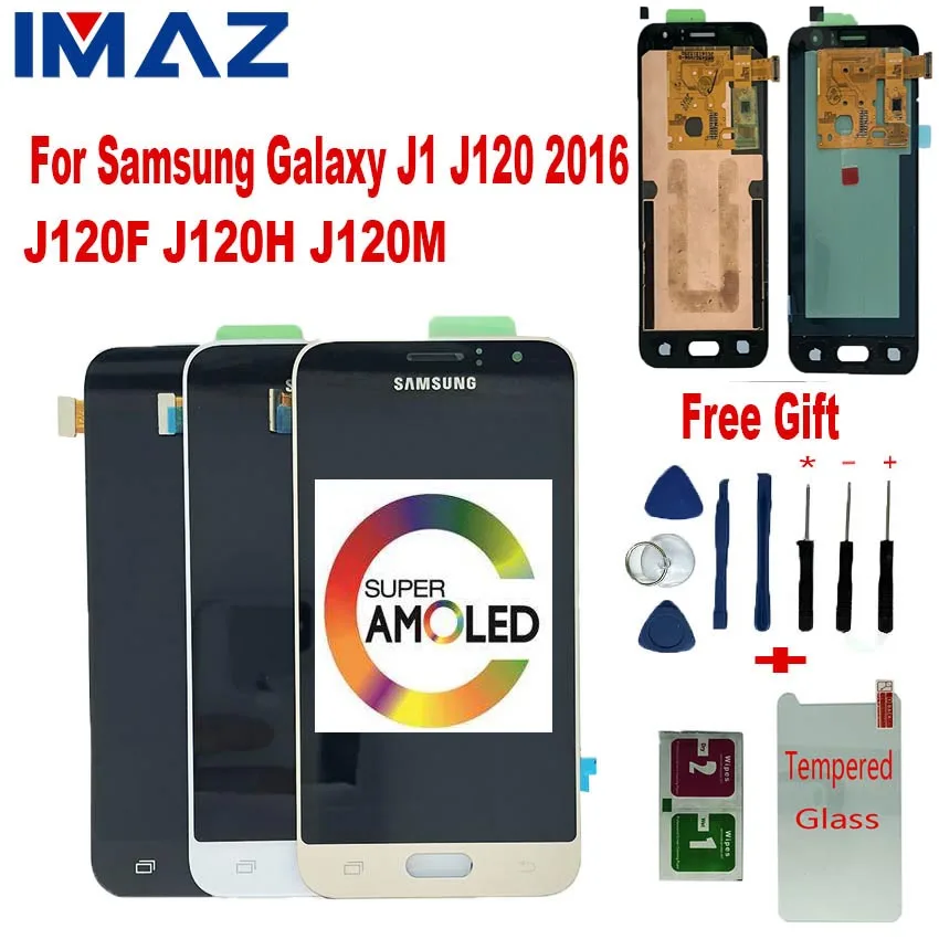 Оригинальный AMOLED ЖК дисплей IMAZ для Samsung Galaxy J1 2016 J120 J120F J120M/H с сенсорным экраном и