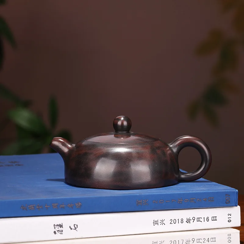Yixing темно красная эмалированная керамическая чайная кастрюля ручное