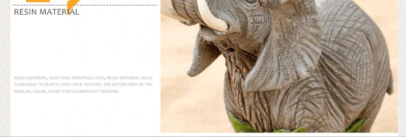 Статуя счастливого слон богатства, украшения из смолы, аксессуары для украшения дома, винтажная скульптура слона, фигурки животных, подарок