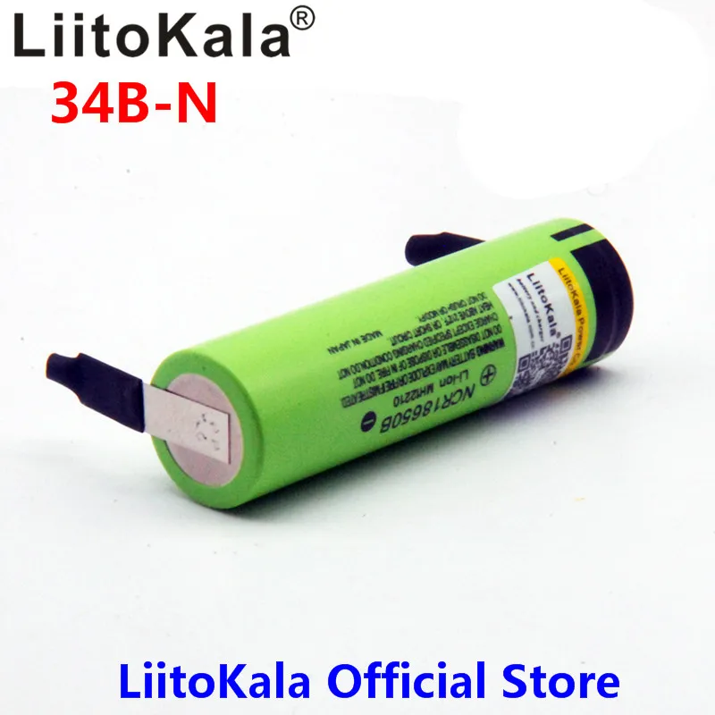 Оптовая продажа 100 шт. 2018 LiitoKala новый Оригинальный NCR18650B 18650 3400 3 7 в мА/ч литиевый