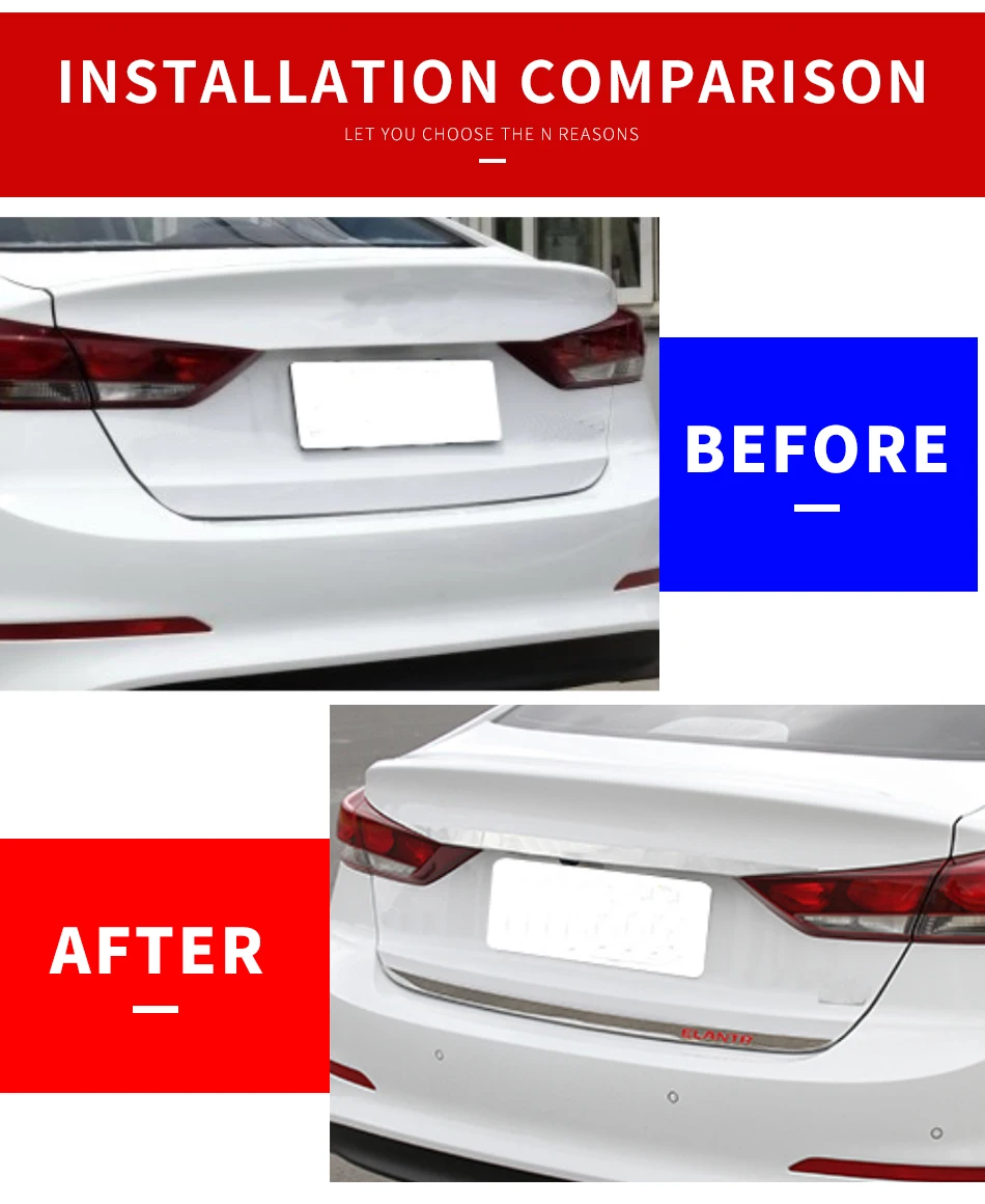Задняя Крышка багажника Крышка-дверца литья отделкой полоса для hyundai Elantra автомобильные аксессуары