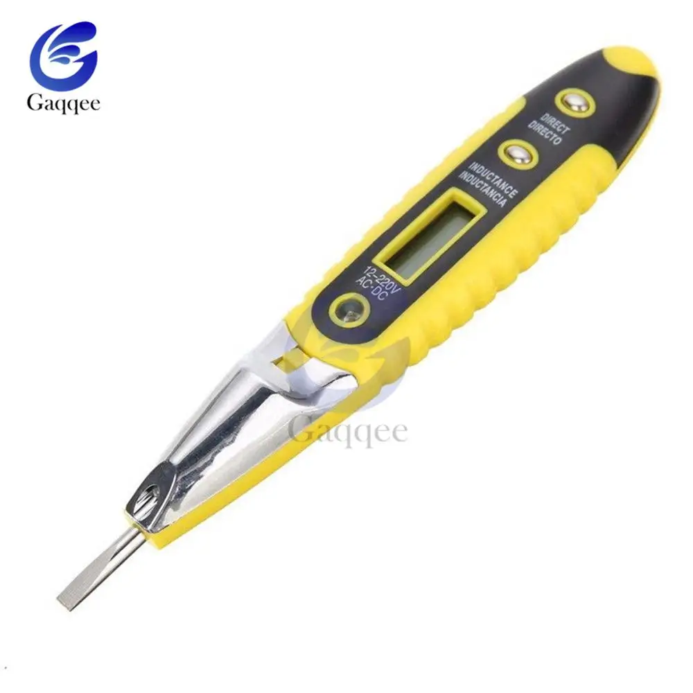 With Light Цифровой тестовый карандаш многофункциональный AC DC 12-250 В тестовый er Электрический ЖК-дисплей детектор напряжения контактная тестовая ручка для электрика - Цвет: With Light