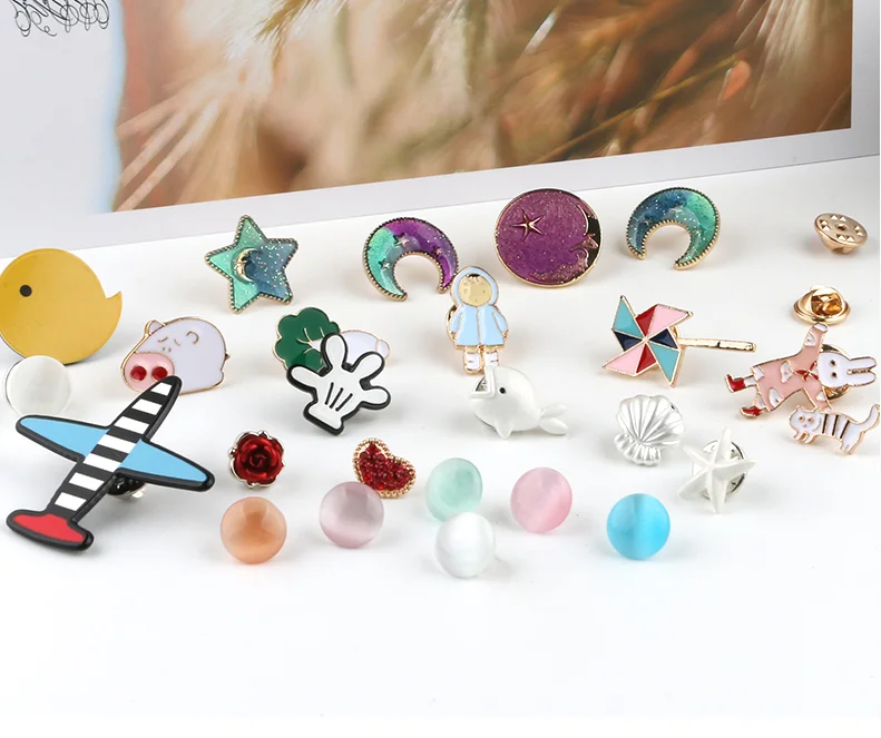 Брошь кнопка мультяшная рубашка маленькая пуговица без шва съемный креативный