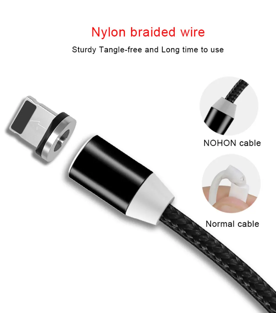 NOHON магнитные кабели для зарядки Micro usb type-C 8 Pin для iPhone XS MAX XR X 7 8 6 Plus зарядный кабель для samsung S8 Note 9 8 1 м