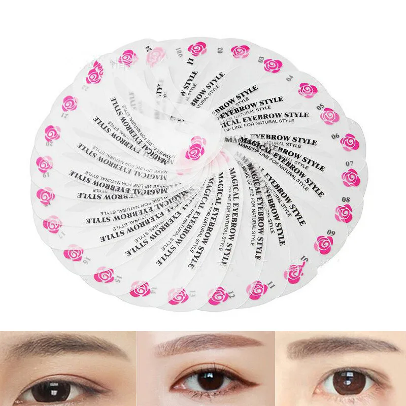 

24 стиля набор трафаретов для ухода за бровями для женщин многоразовый красивый трафарет для бровей DIY аксессуары для макияжа