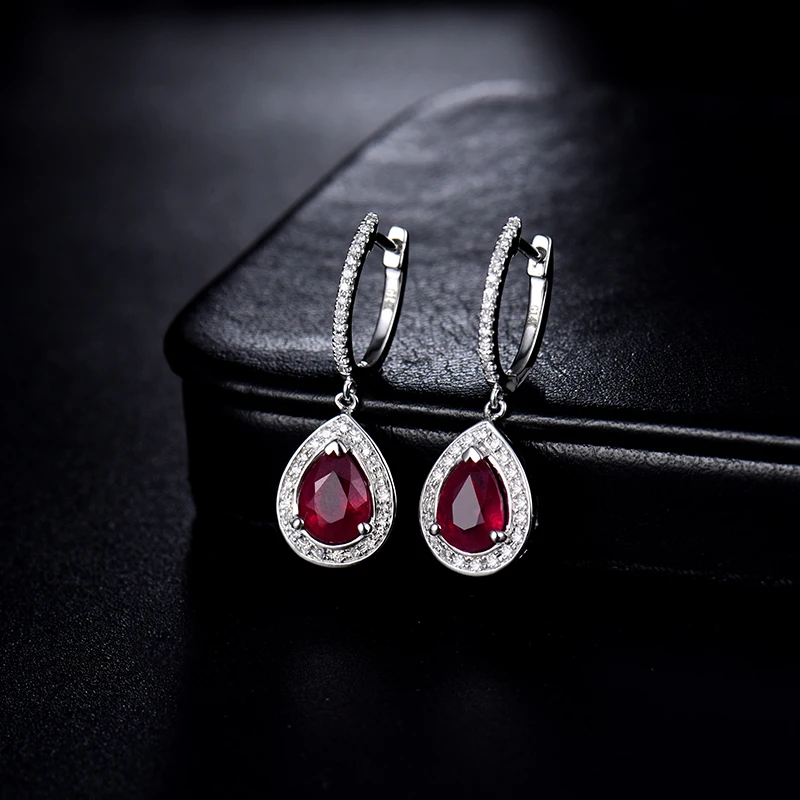 LOVERJEWELRY ювелирные изделия из рубинов висячие серьги винтажные груши 6x8 мм 14 карат