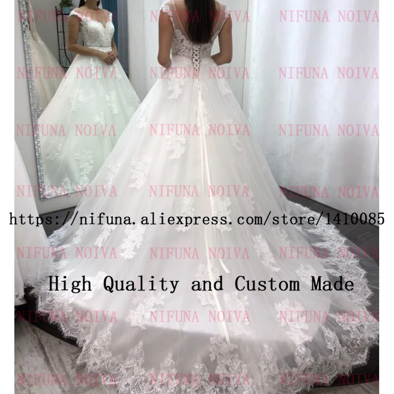 Vestido De Noiva 2019 Vintage Wedding Dress Lace up Cap Sleeves Backless Bridal Gown Casamento Robe Mariee Gowns | Свадьбы и