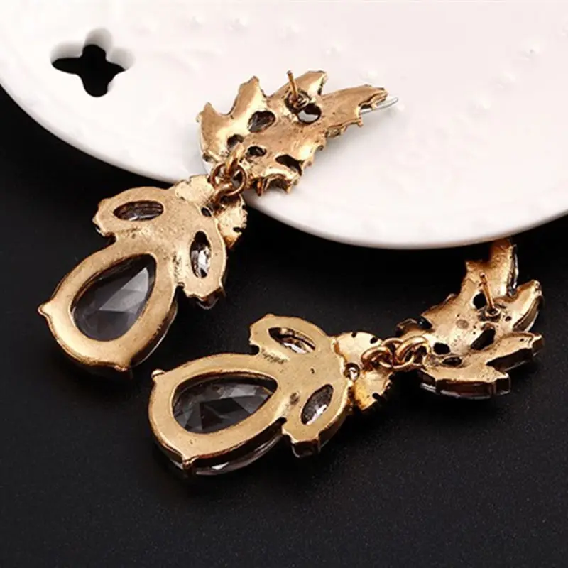 Fashion Jewelry Summer Style White Leaf Crystal Acrylic Earrings Irregular Geometric Figure Big Water Women|earrings women|earrings fashion