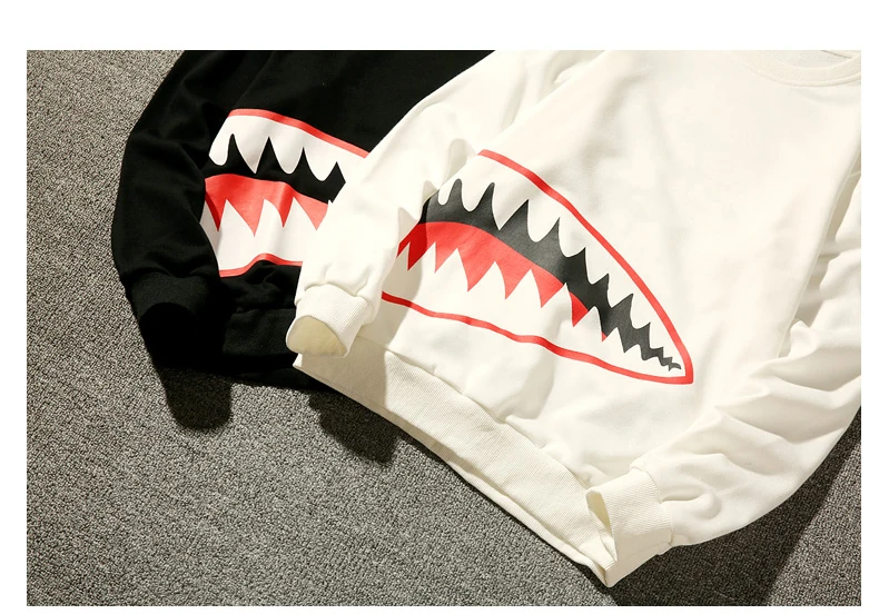Vogue Sharkmouth/повседневные толстовки для подростков в стиле хип-хоп с длинными
