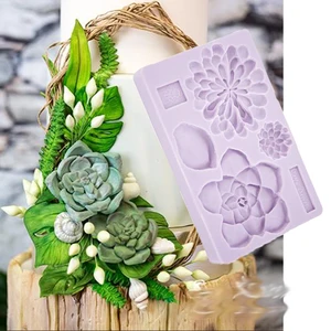 Succulent формы инструменты для украшения тортов из мастики силиконовые формы Sugarcrafts Шоколадные инструменты для выпечки тортов