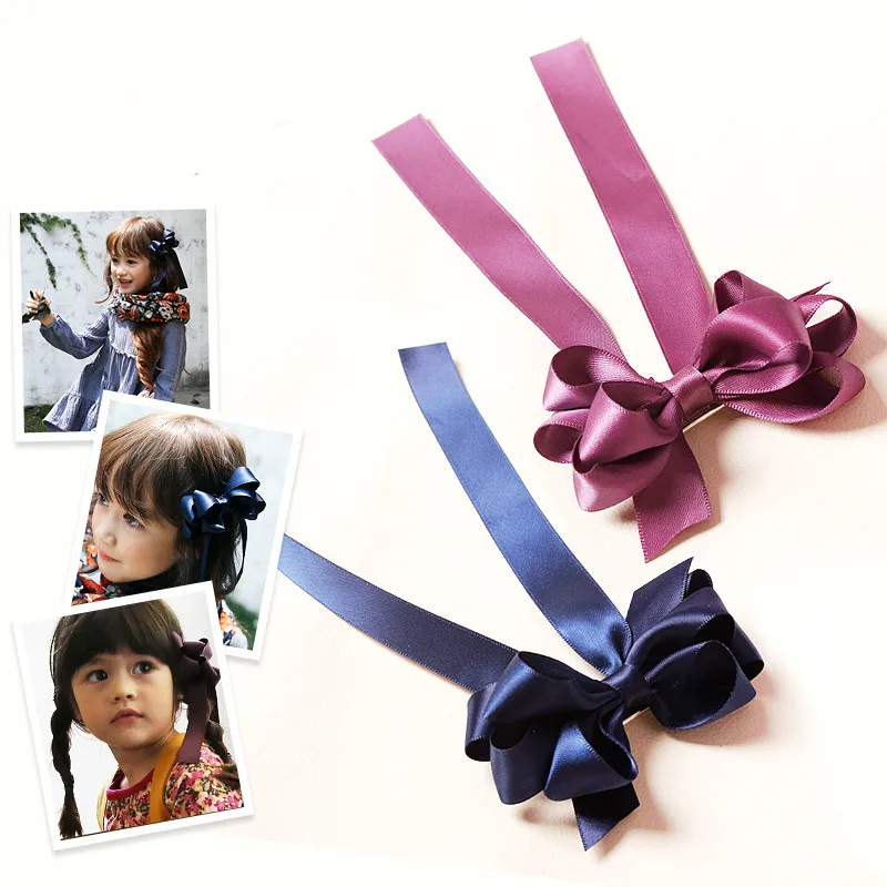 20 шт./лот фото и видеосъемка королевская фиолетовая сатиновая заколка для волос с