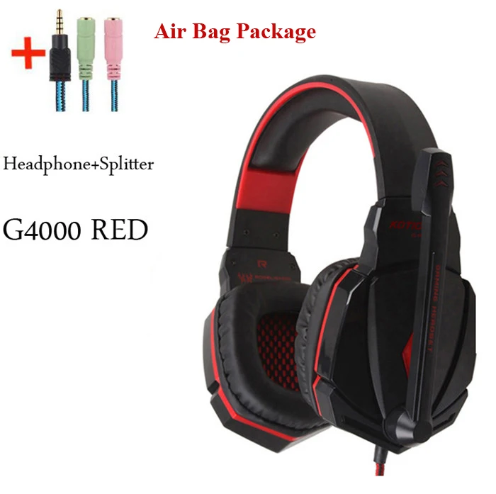G4000 RED CABLE G2000 G9000 Игровые наушники большие наушники с светильник Mic Стерео наушники глубокий бас для ПК компьютера геймера ноутбука PS4 X-BOX - Цвет: G4000 RED CABLE