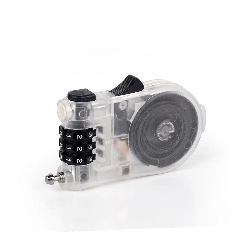

New Portable Retractable Bicycle Combination Password Lock Helmet Baggage Safety 3 Digital Padlock Bicycle Accessories