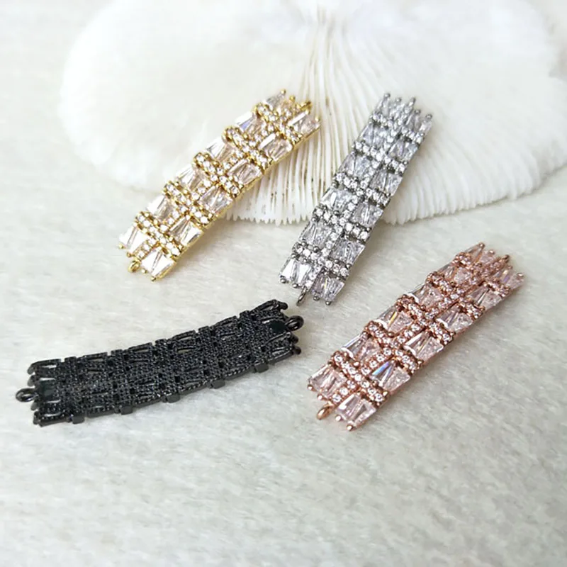 

10 Pieces CZ zircon Micro Pave Connector,Double Bails Beads Charm,DIY Bracelet necklace Jewelry Finding CT293