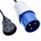 Розетка IEC309 332P6 в Австралию SAA, Подключите штекер AS3112 к Штепселю 332C6, провод 1,0 мм guage,IP44