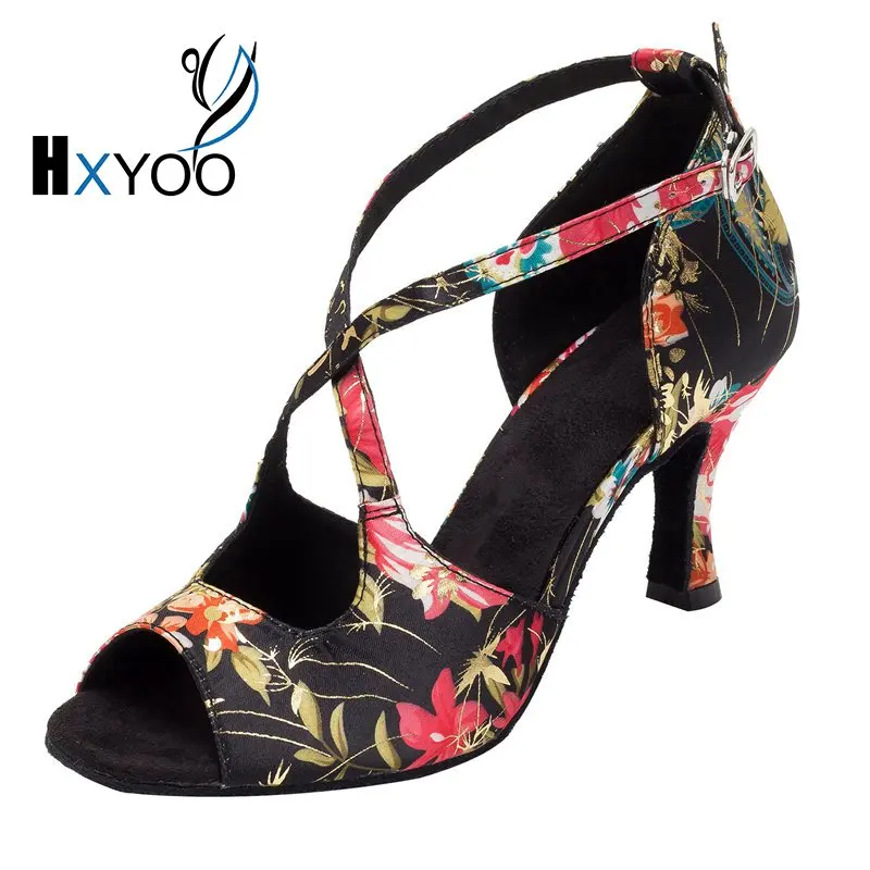 HXYOO/Обувь для латинских танцев женская Обувь бальных черного цвета Женская